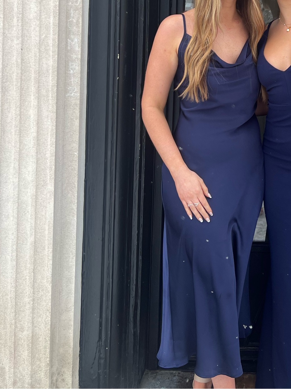 SHEIN Navy Cowl Neck Maxi Slip Dress